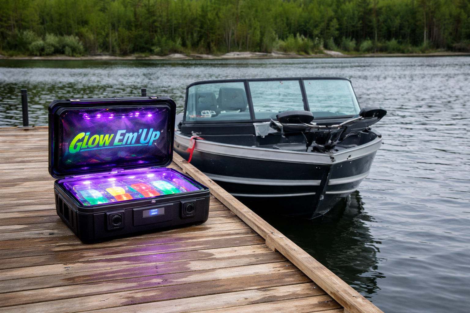Large size (up to 575 lures) Glow Em’ Up UV Tackle Box
